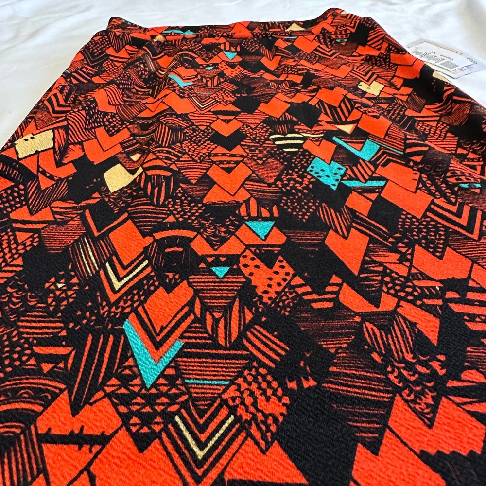 NWT- LuLaRoe CassieOrange Geometrical Diamond Baltic Design Print Pencil Skirt - Picture 3 of 8